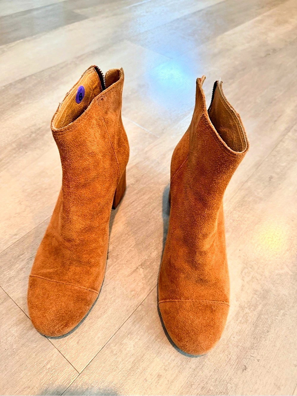 Madewell The Amalia Zip Boot in Suede Brown US 8